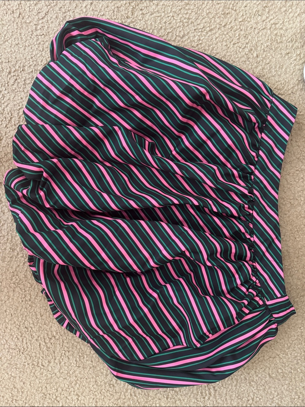 Striped Midi Skirt in Black and Pink